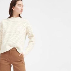 Everlane Wool-Cashmere Waffle Crew Sweater